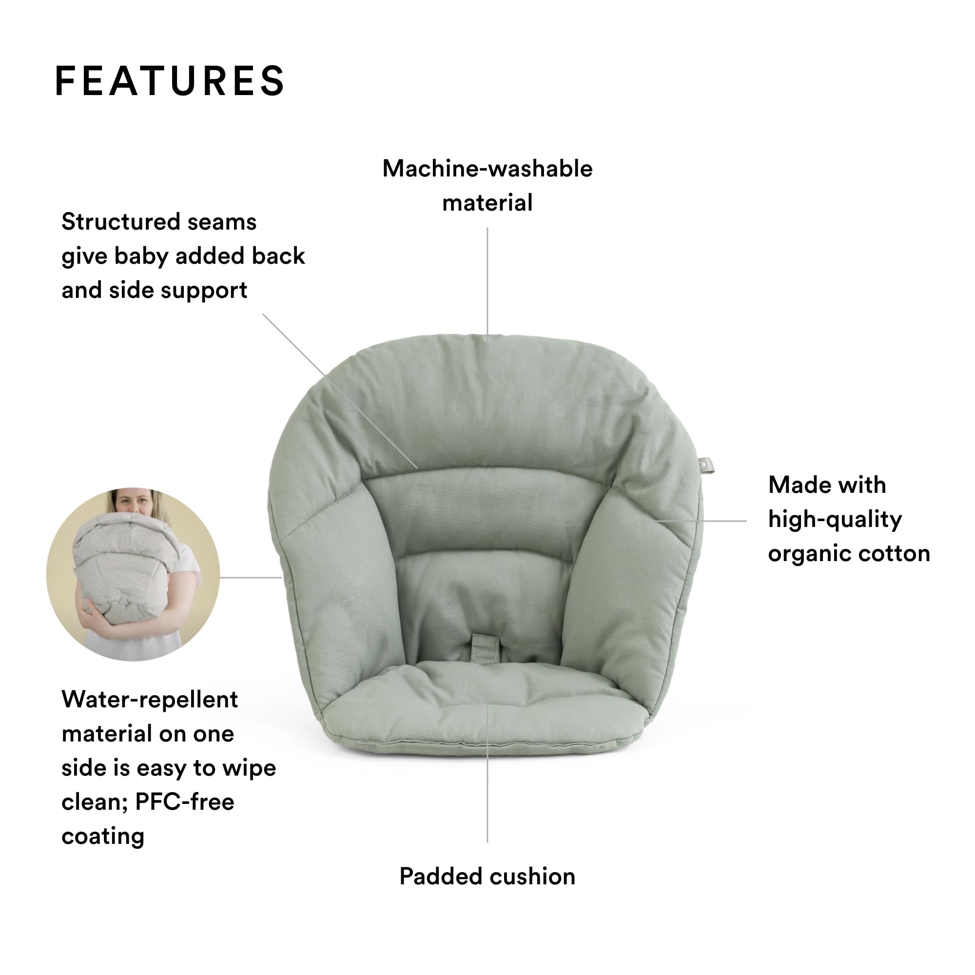 Amazon.com : Stokke Clikk Cushion, Glacier Green - Compatible with